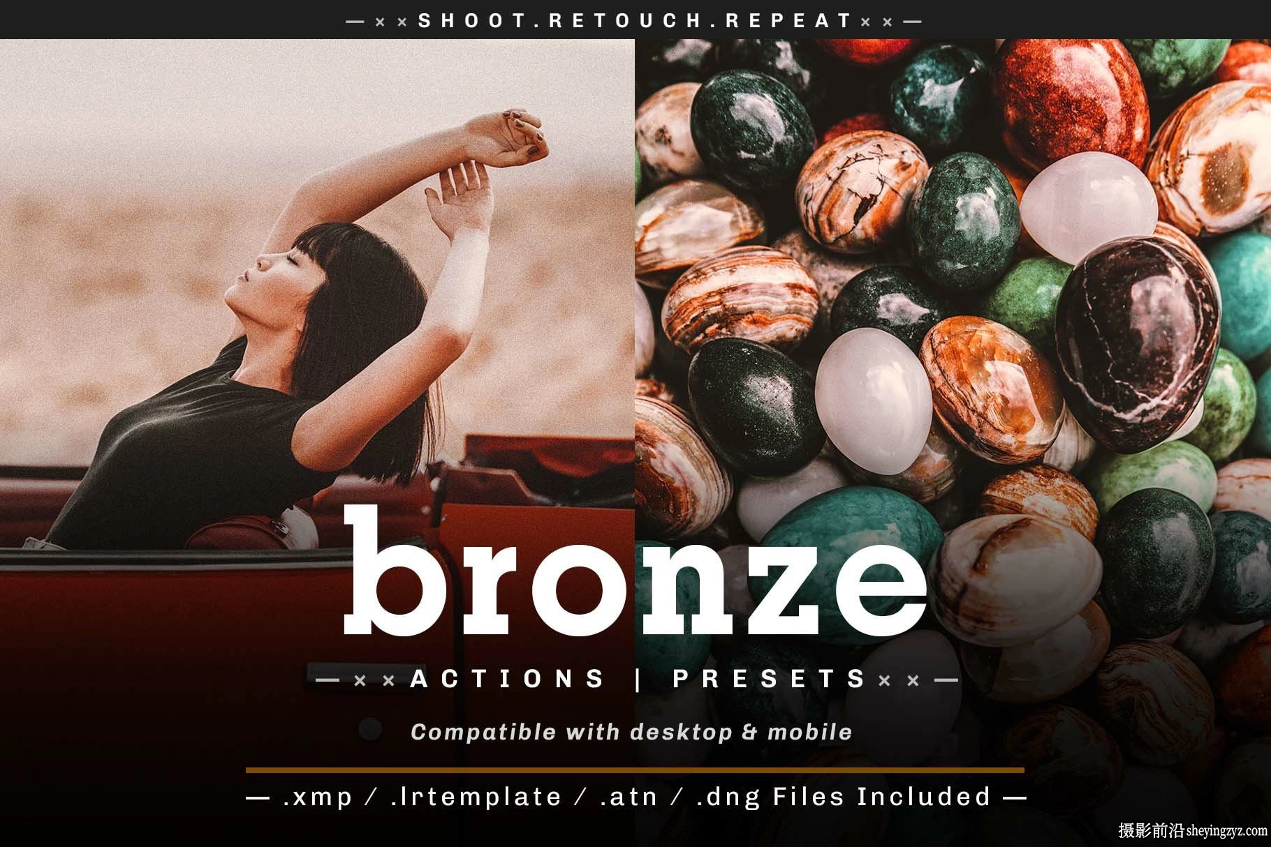 青铜色电影人像LR预设DesignBundles - Bronze Presets