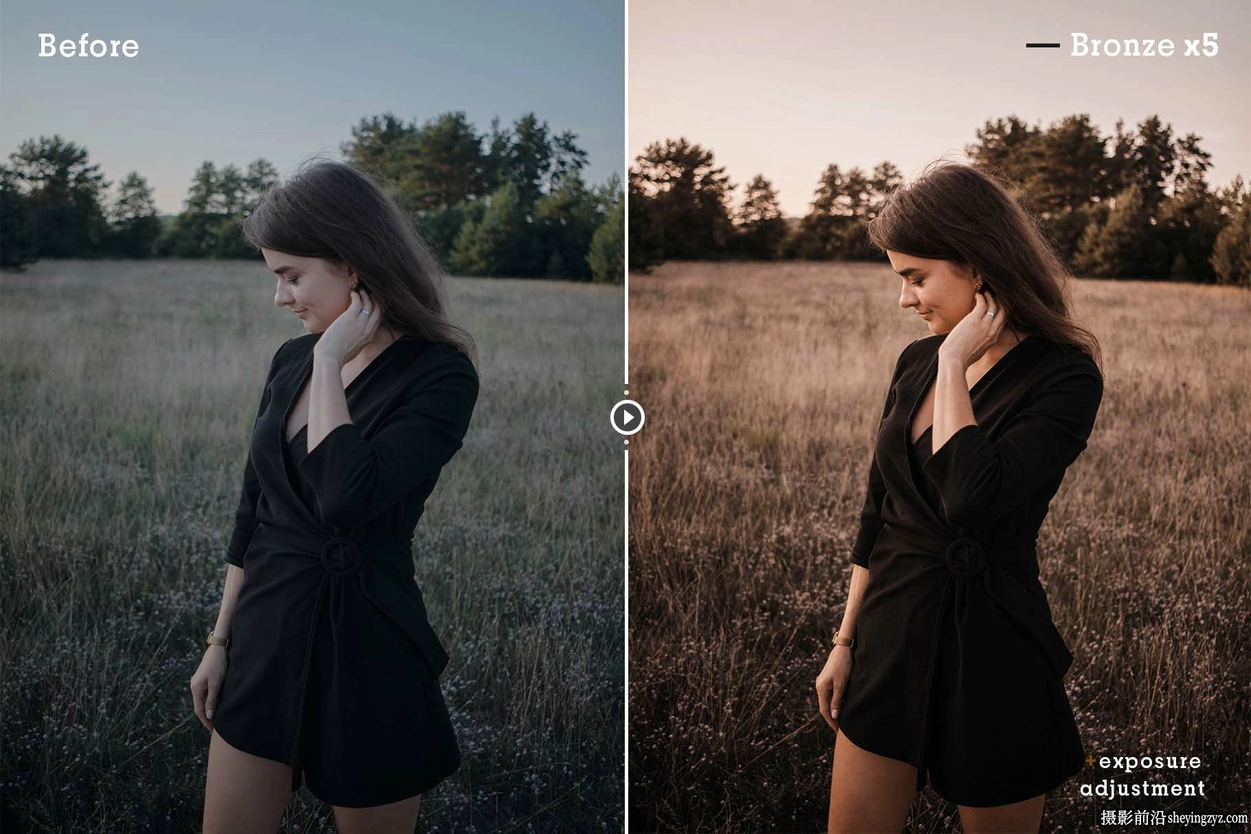 青铜色电影人像LR预设DesignBundles - Bronze Presets