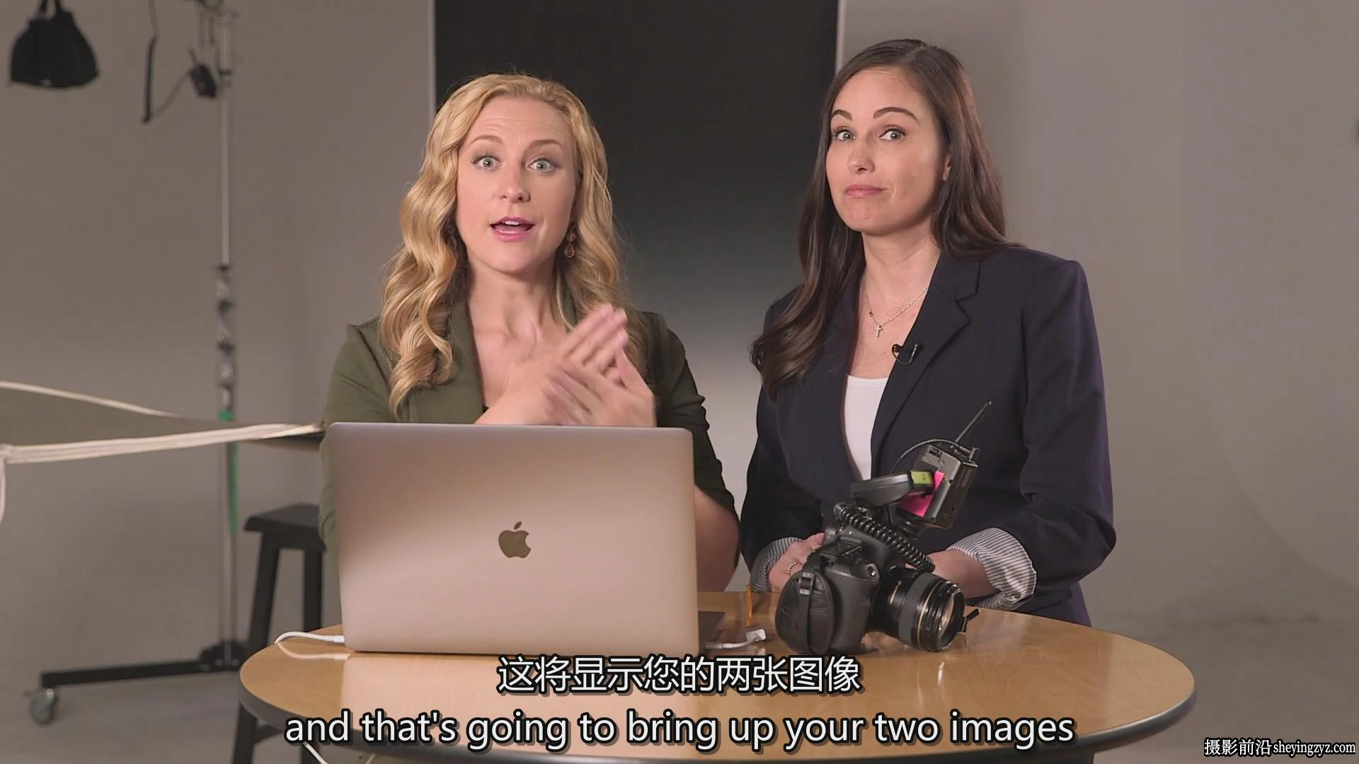 KelbyOne -Kristina Sherk使用简单设置拍摄专业头像教程-中英字幕