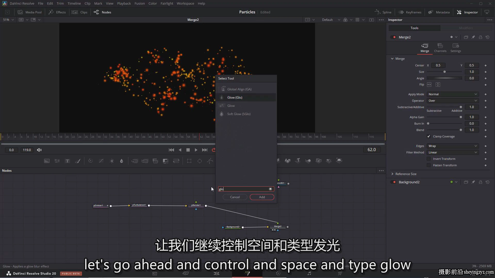 零基础掌握Davinci Resolve 20 Fusion.粒子系统训练营教程-中英字幕