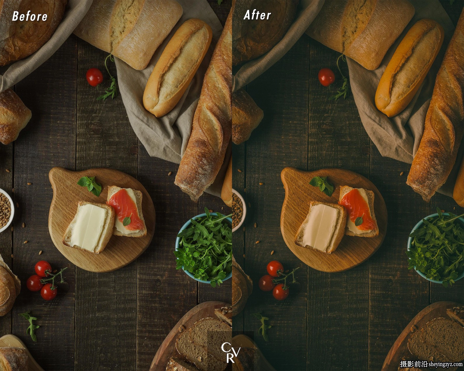 15种电影美食胶片调色LR预设手机版LR预设 Cinematic Food Presets
