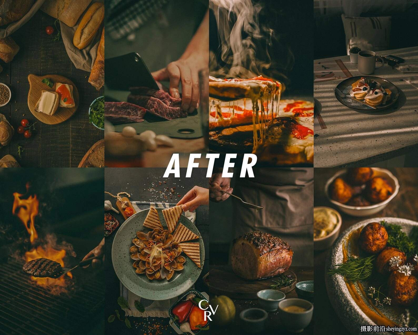 15种电影美食胶片调色LR预设手机版LR预设 Cinematic Food Presets