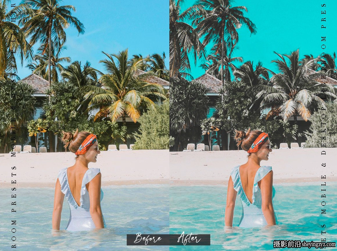 电影仿真胶片海滩人像LR预设手机预设 AQUA LIT -Lightroom Presets