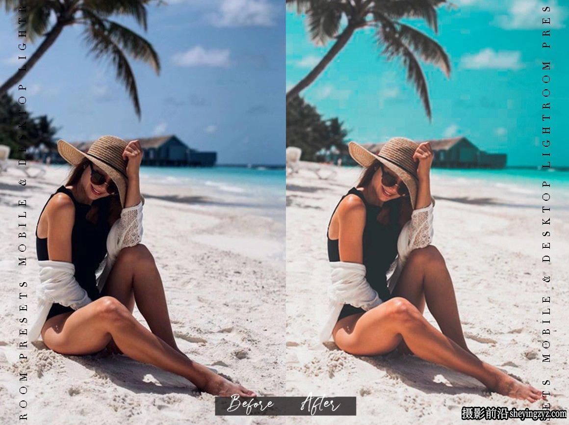 电影仿真胶片海滩人像LR预设手机预设 AQUA LIT -Lightroom Presets