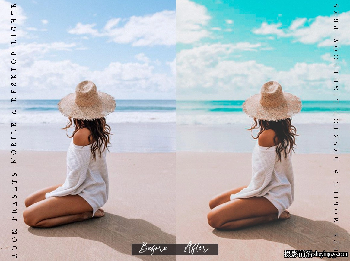 电影仿真胶片海滩人像LR预设手机预设 AQUA LIT -Lightroom Presets