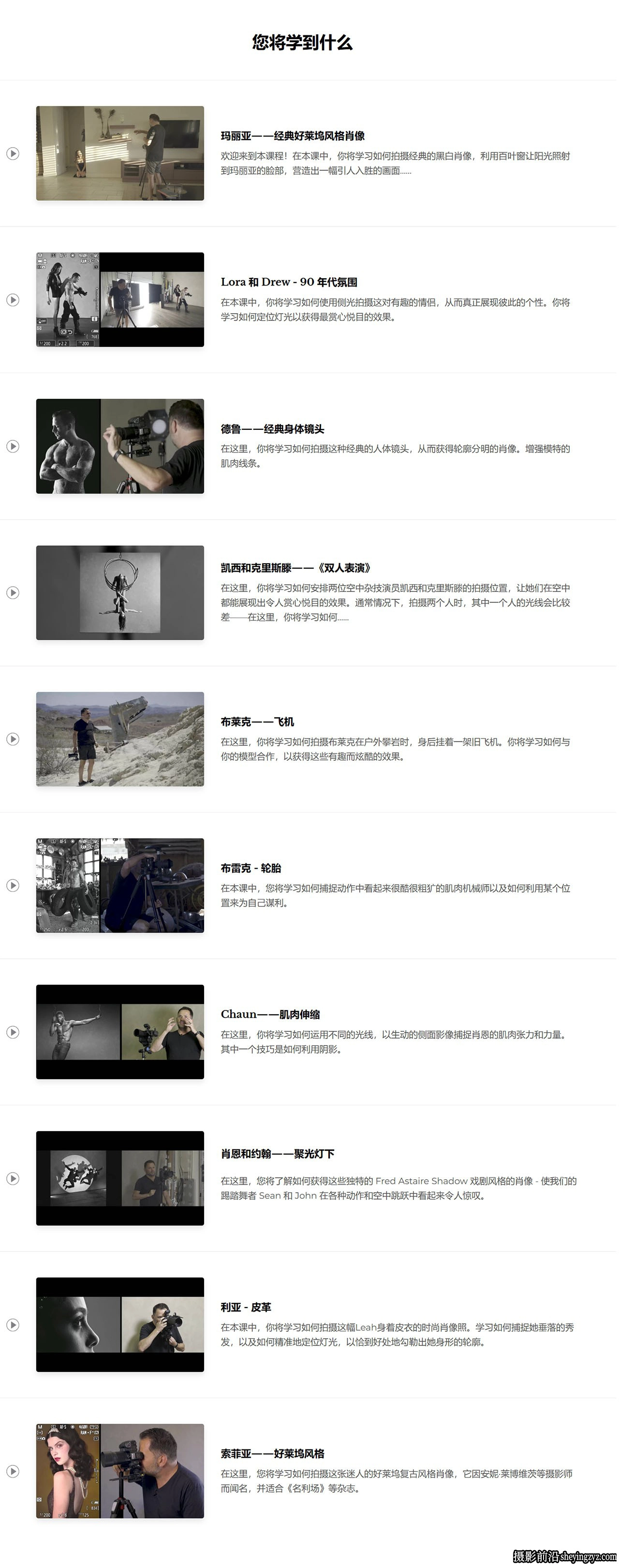 Jerry Ghionis - 黑白肖像摄影布光姿势大师班完整教程-中英字幕