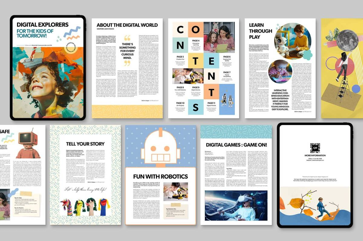 学校新闻数字校刊排版布局InDesign模板