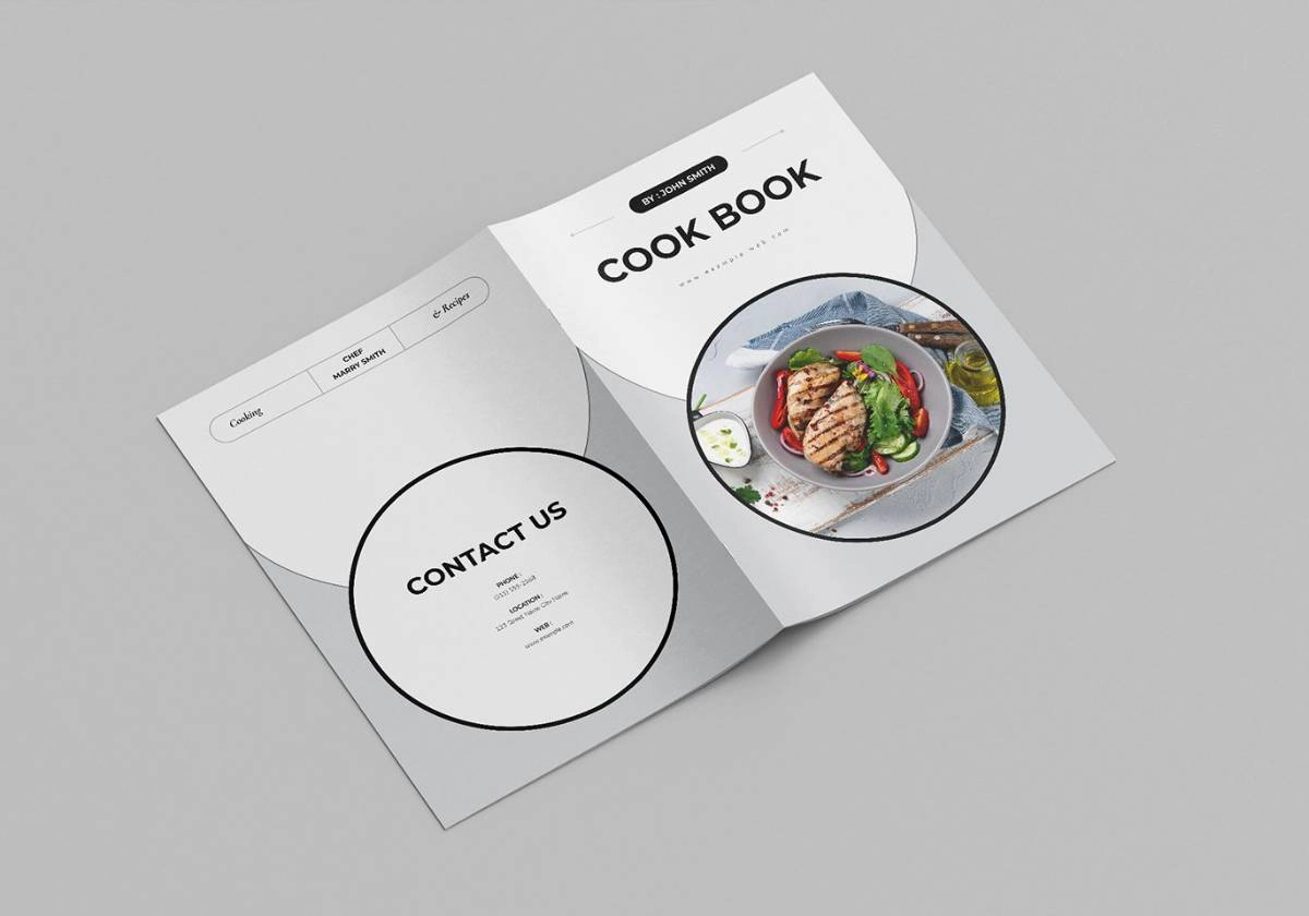简洁创意烹饪书和食谱排版布局InDesign模板