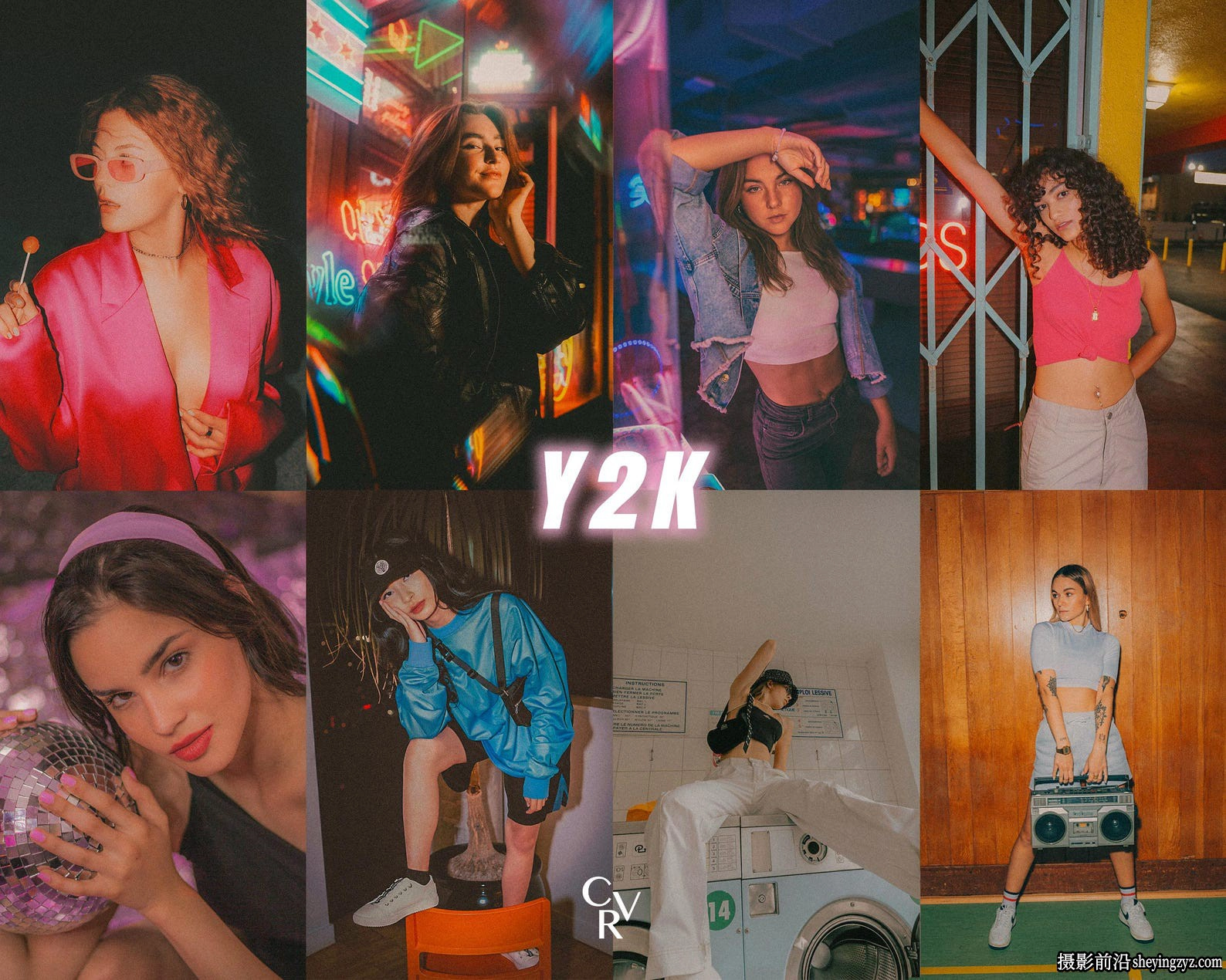 Y2K潮流电影美学彩色胶片模拟Lightroom预设手机怀旧胶片调色滤镜