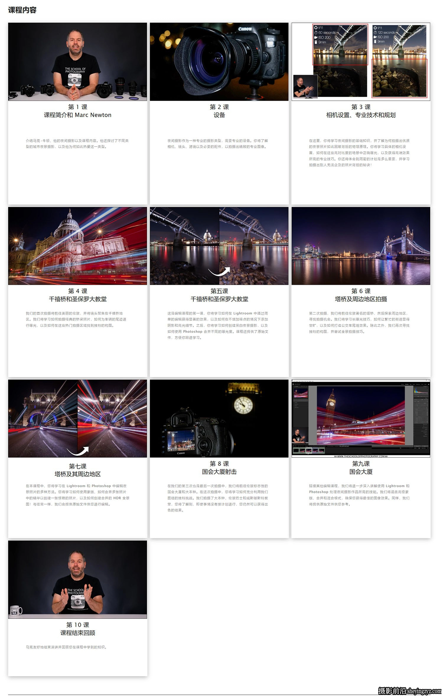 摄影师Marc Newton深入全面的城市夜景摄影及后期课程-中英字幕