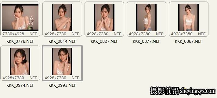 吊带美少女室内写真摄影RAW原图素材-7张NEF格式