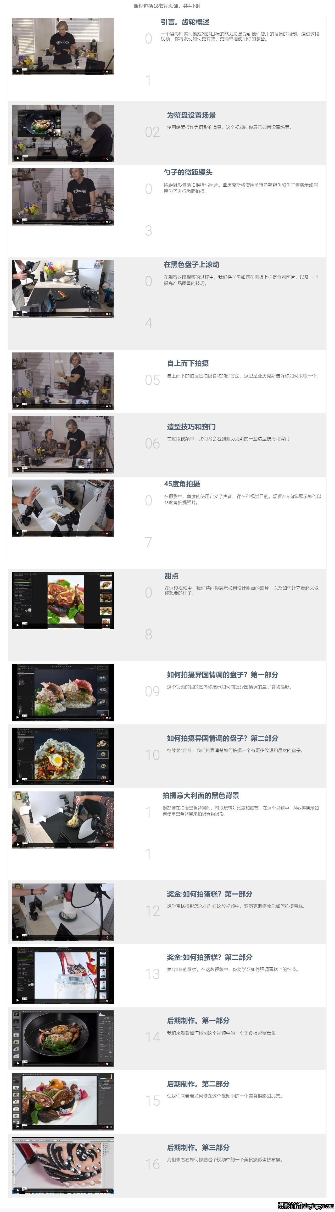Photigy - 美食食品摄影布光造型初学者完整入门教程-中英字幕
