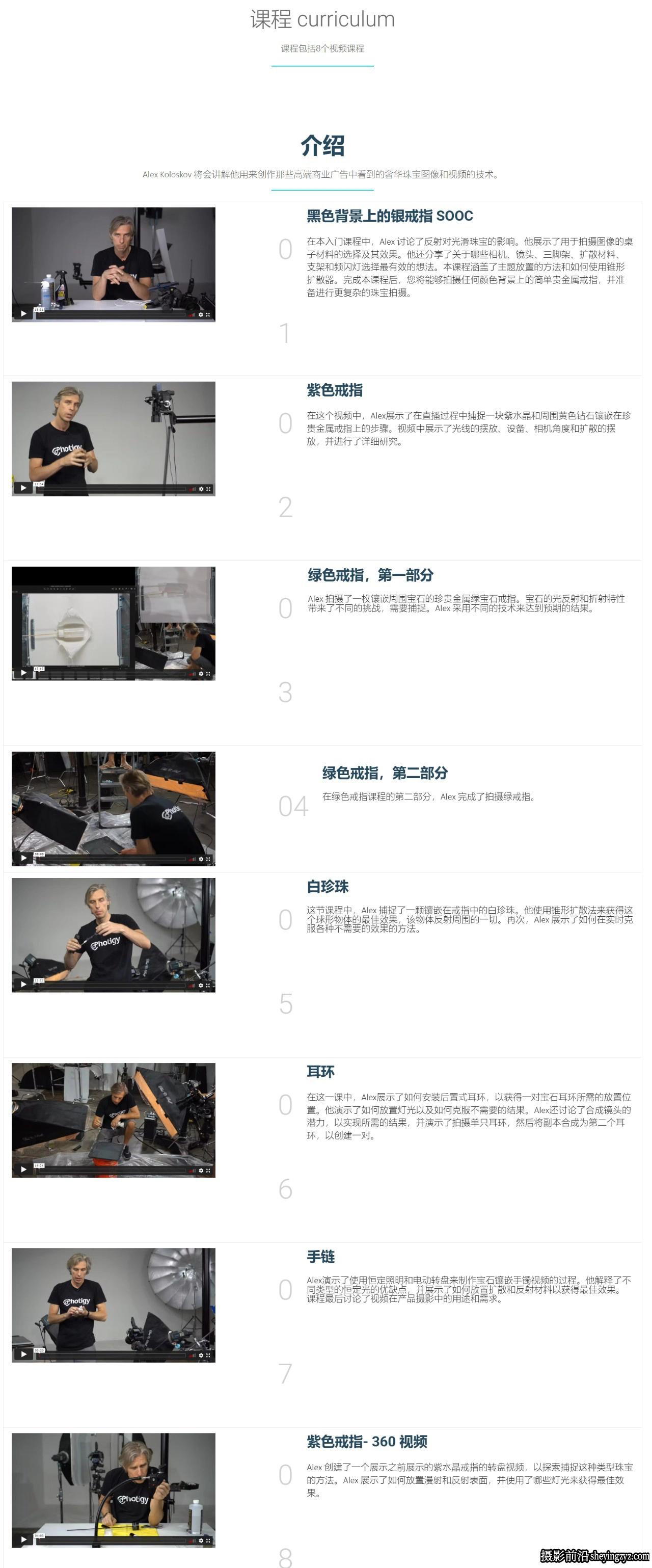 Photigy - 奢华戒指耳环珠宝摄影布光完整智能教程-中英字幕