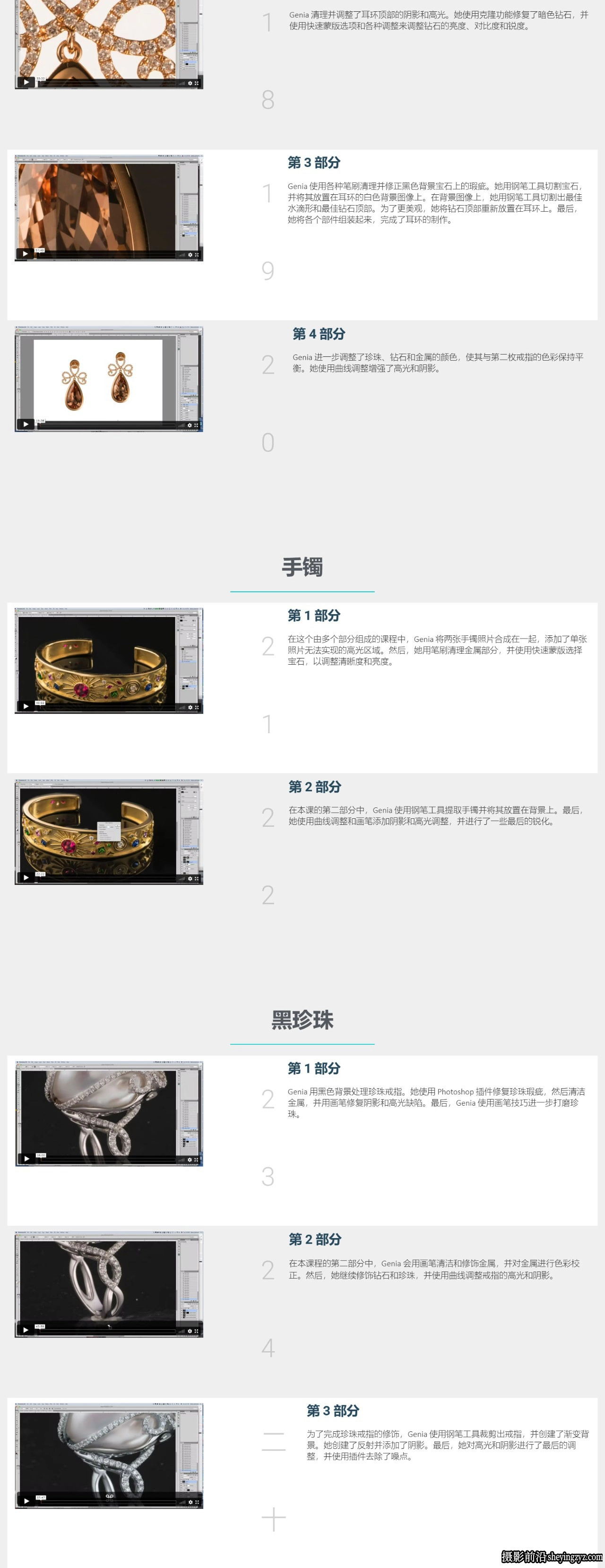 Photigy - 奢华戒指耳环珠宝摄影后期修图润饰教程-中英字幕