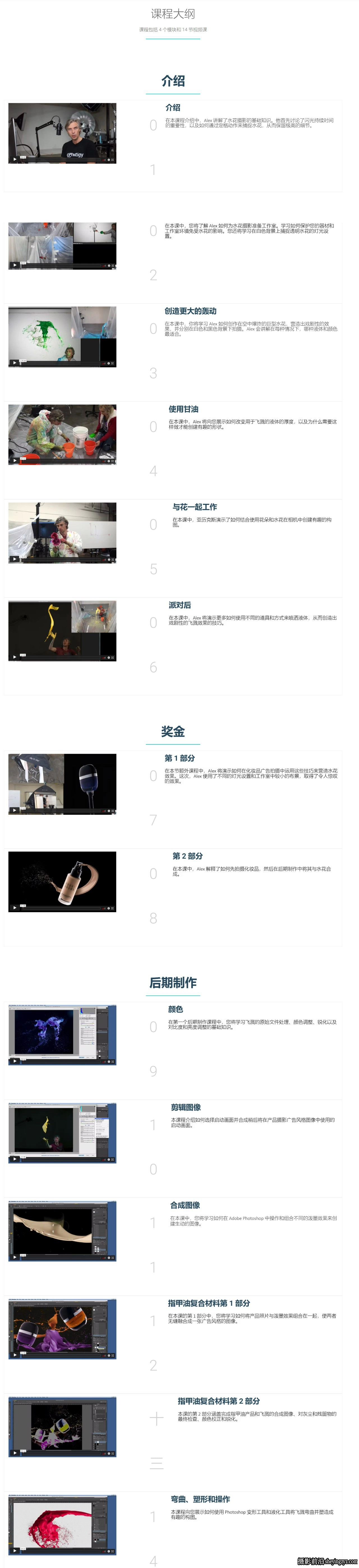 Photigy - 高级广告产品高速闪光喷溅泼墨水花摄影教程-中英字幕