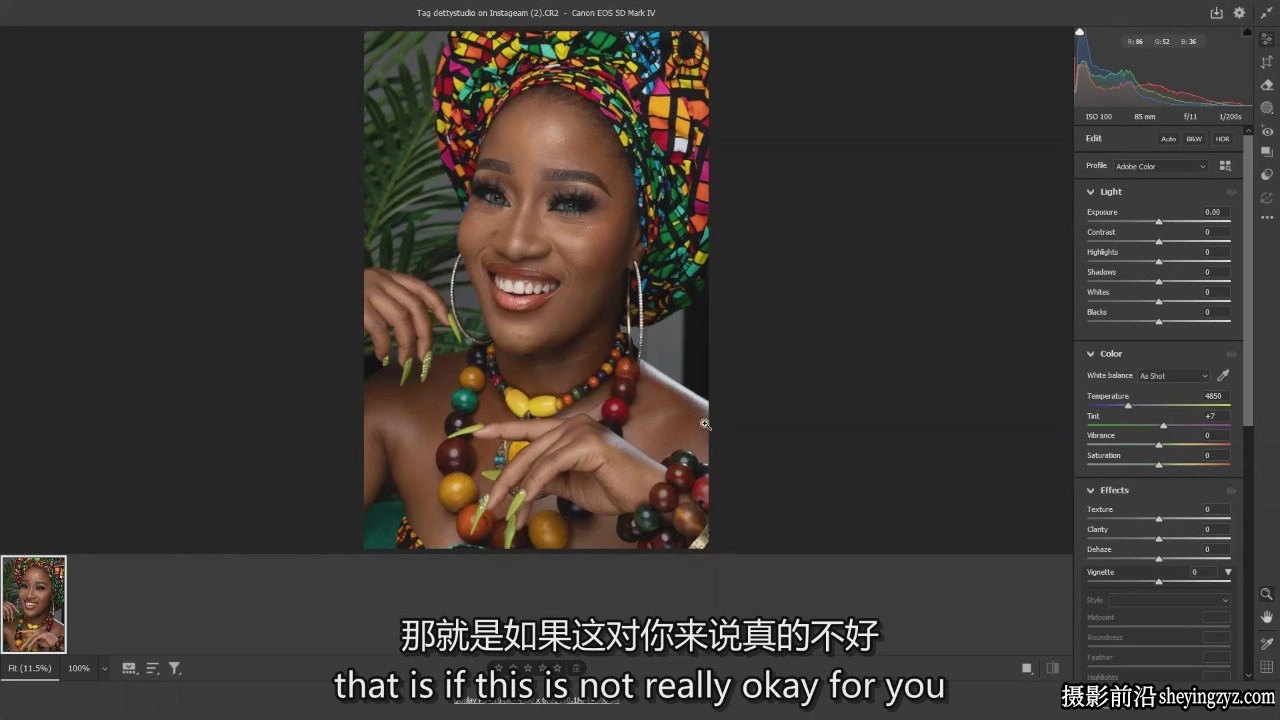 修图师Mac Moses杂志级AI人工智能美颜修图工作流程教程-中英字幕