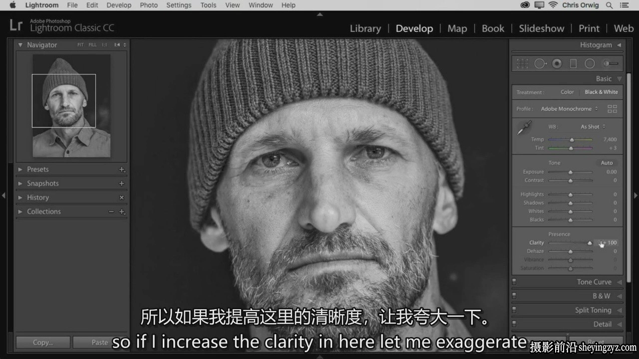 Chris Orwig - Photoshop和Lightroom中改进肖像修饰教程-中英字幕