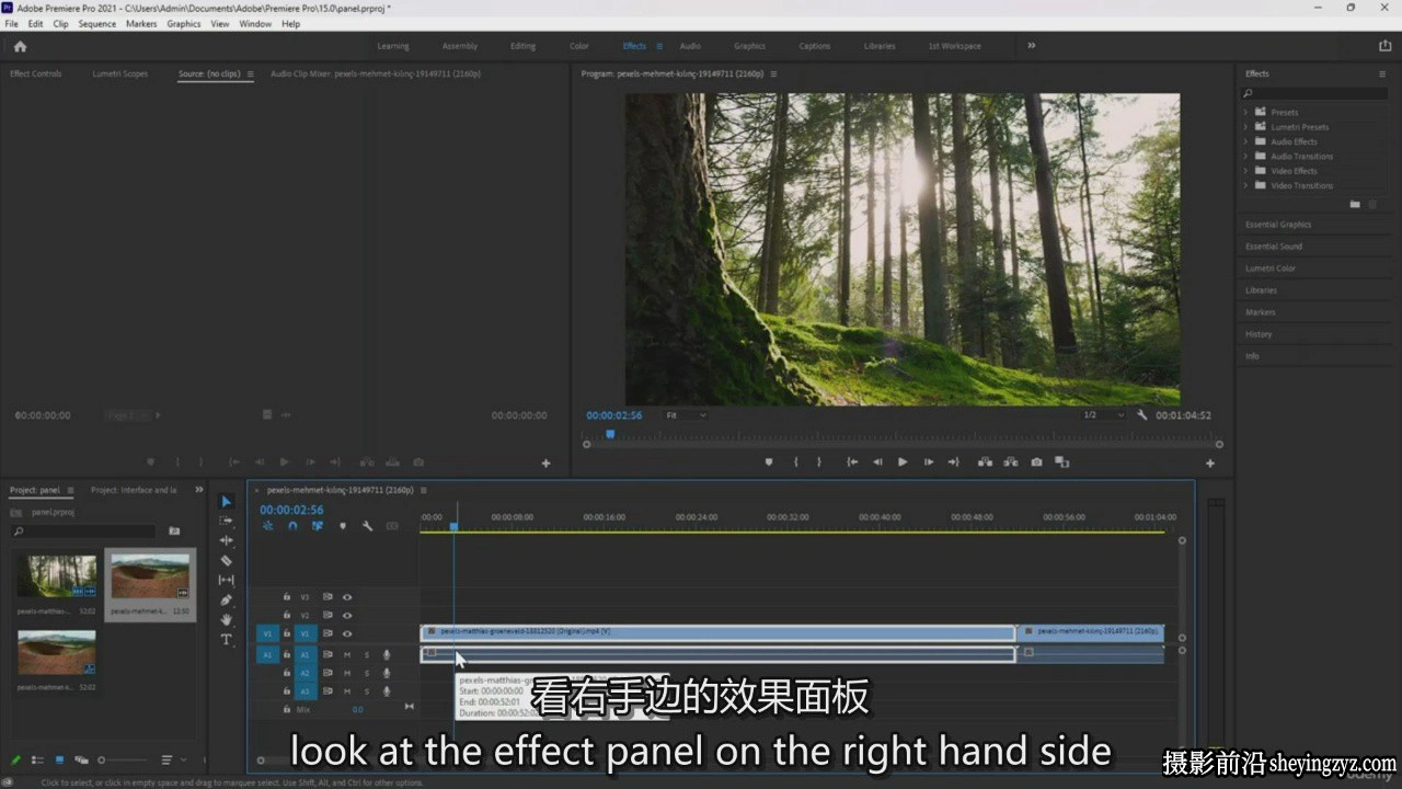 Premiere Pro大师班-从入门到精通的视频剪辑调色教程-中英字幕