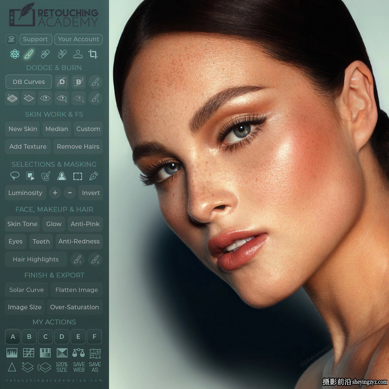RA Beauty Retouch Panel v5.2中文版|人像精修D&amp;B中性灰磨皮插件