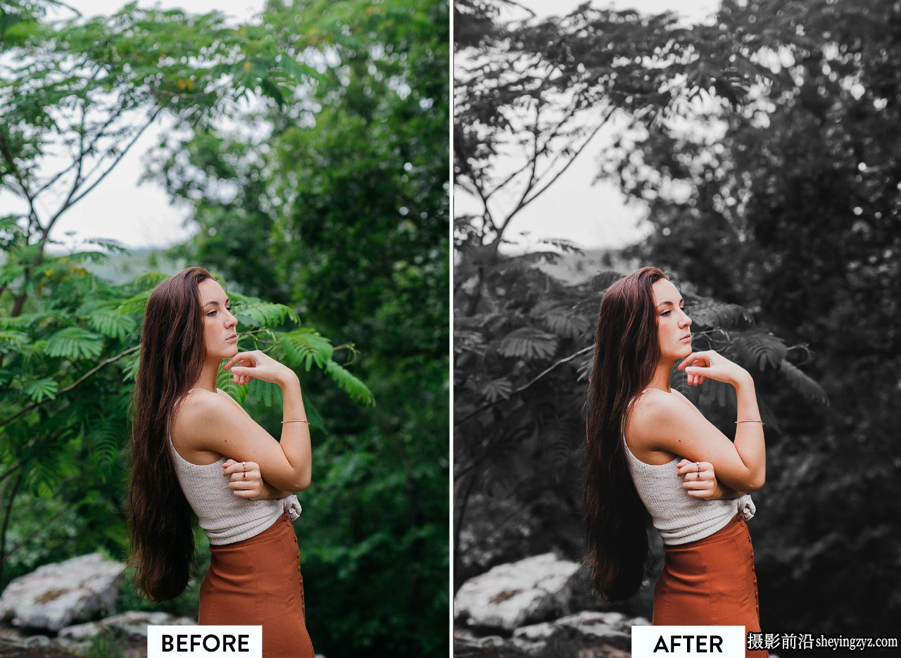 黑暗情绪人像LR预设手机LR预设 Moody Black Lightroom Preset