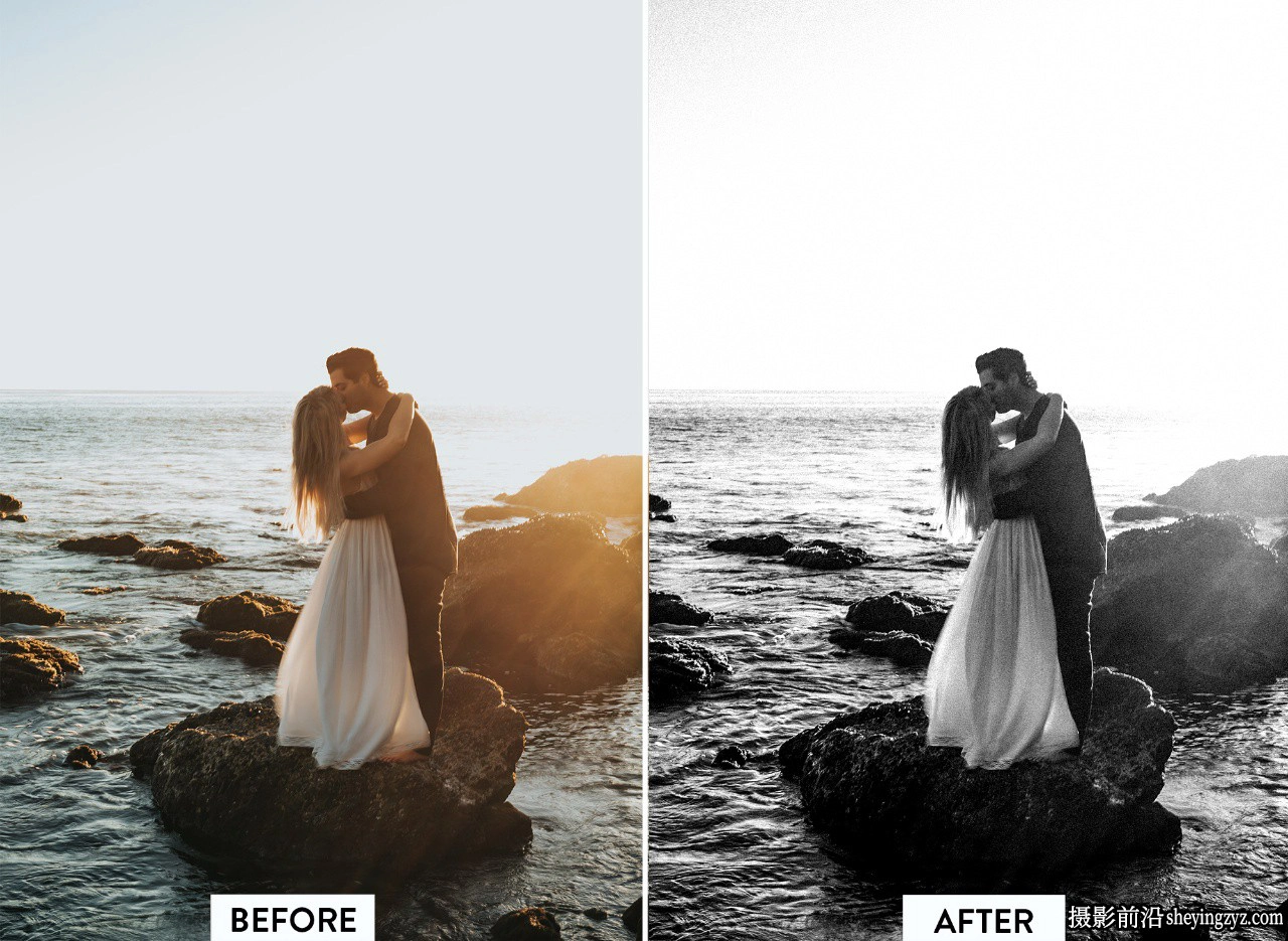 永恒婚礼黑白胶片LR预设手机lr预设 B&amp;W Wedding Lightroom Presets