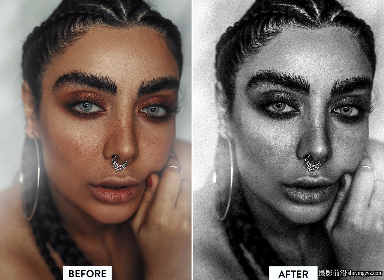 黑白人像胶片LR预设手机预设 BLACK and WHITE Lightroom  Presets