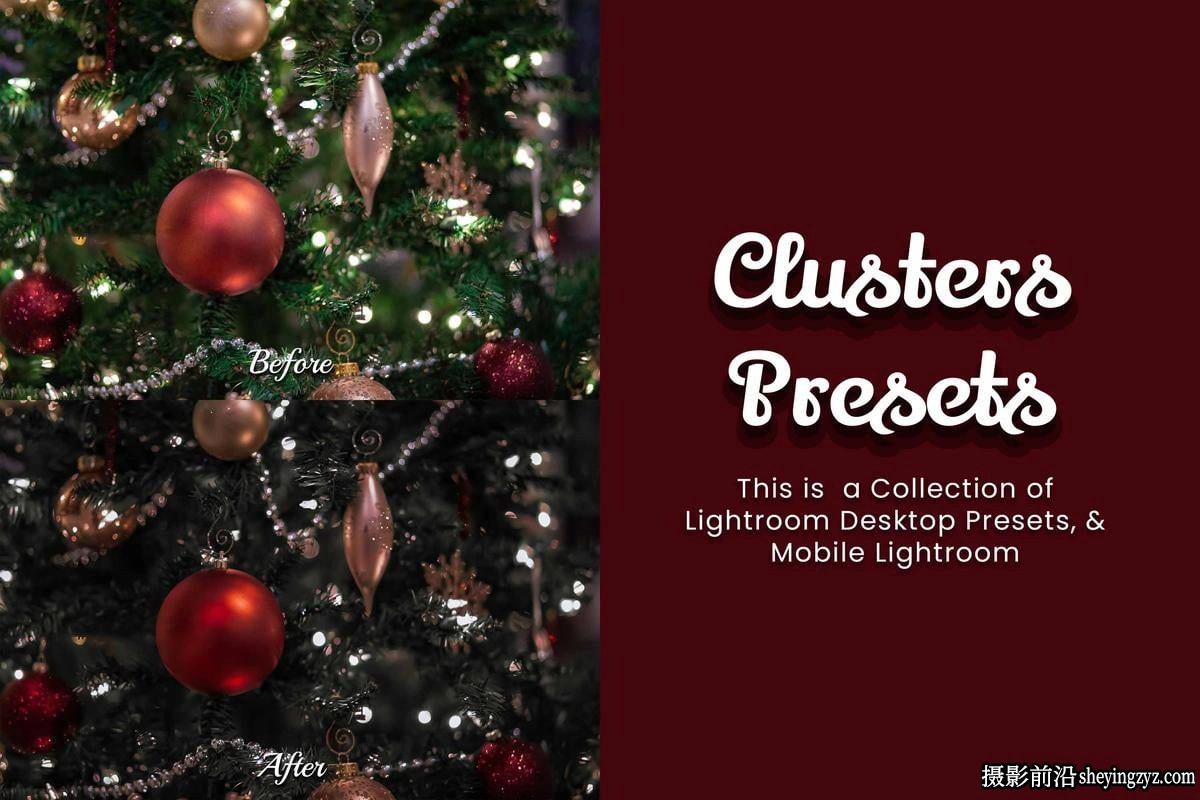 免费LR预设圣诞节LR预设及手机预设30 Clusters Lightroom Bundle
