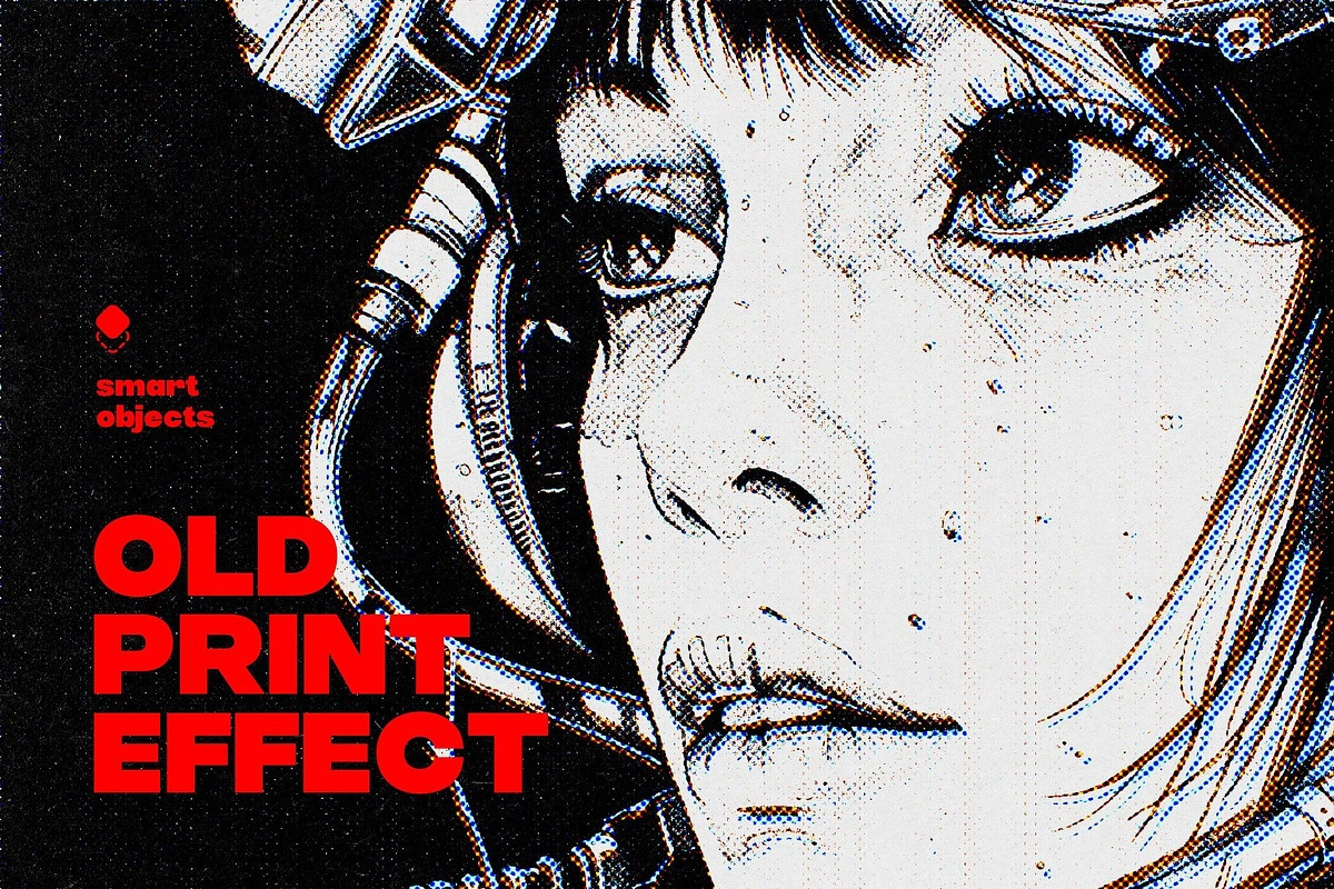 旧印刷错误设计照片效果PSD模板 Old Misprint Design Effect