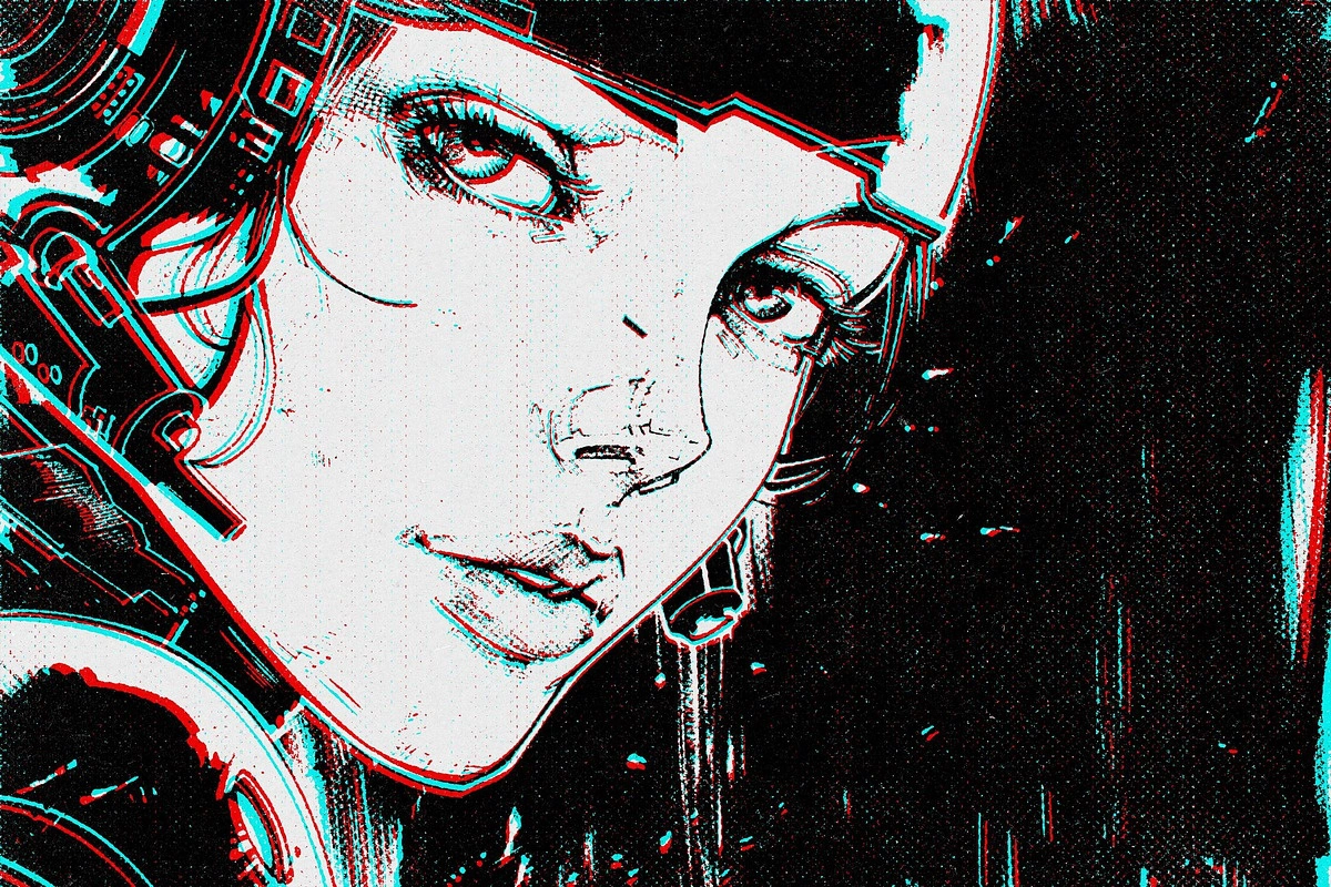 旧印刷错误设计照片效果PSD模板 Old Misprint Design Effect