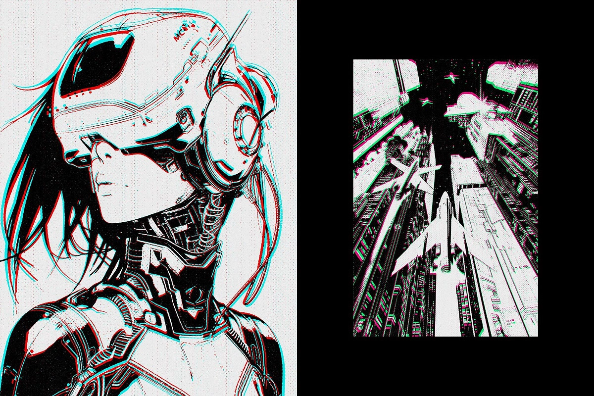 旧印刷错误设计照片效果PSD模板 Old Misprint Design Effect