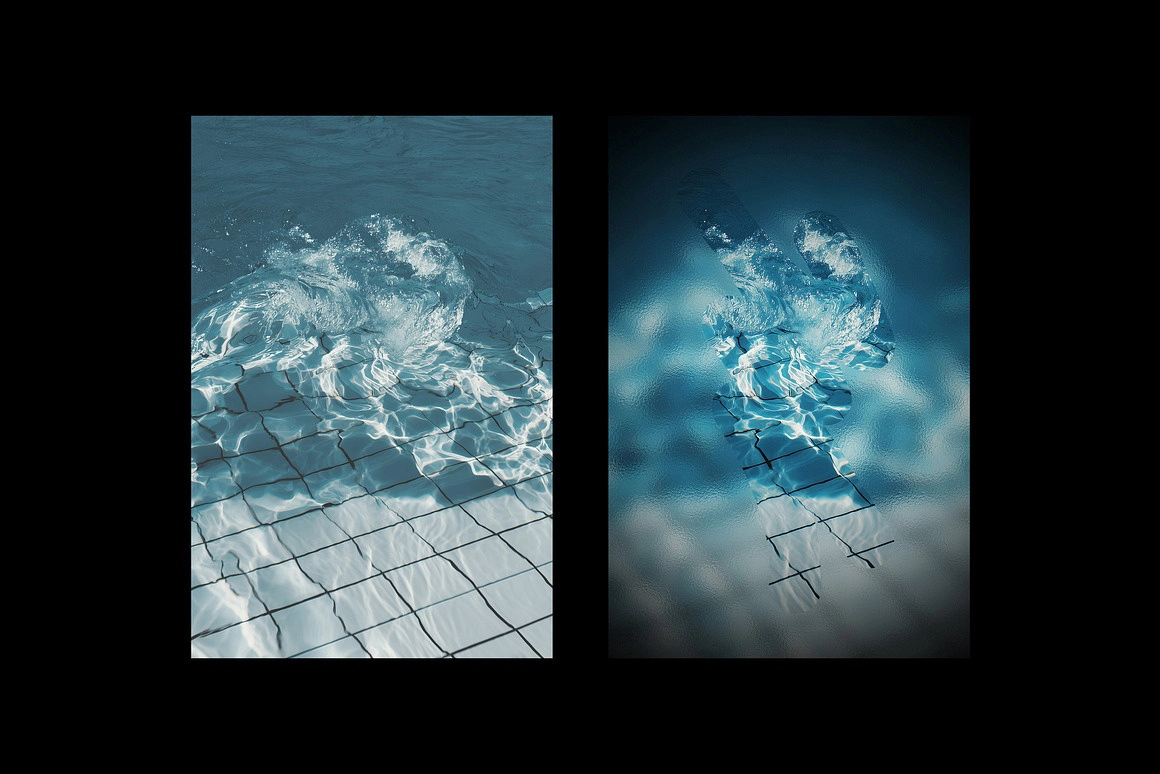 玻璃雾气冷凝光效应照片效果PSD模板  Glass Condensation Photo Effect