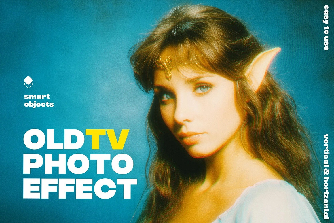 旧电视电影照片效果PSD模板 Old Tv Photo Effect