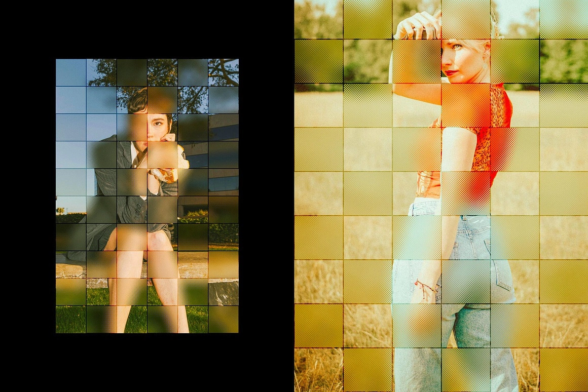 方形玻璃照片效果模板 Square Glass Photo Effect