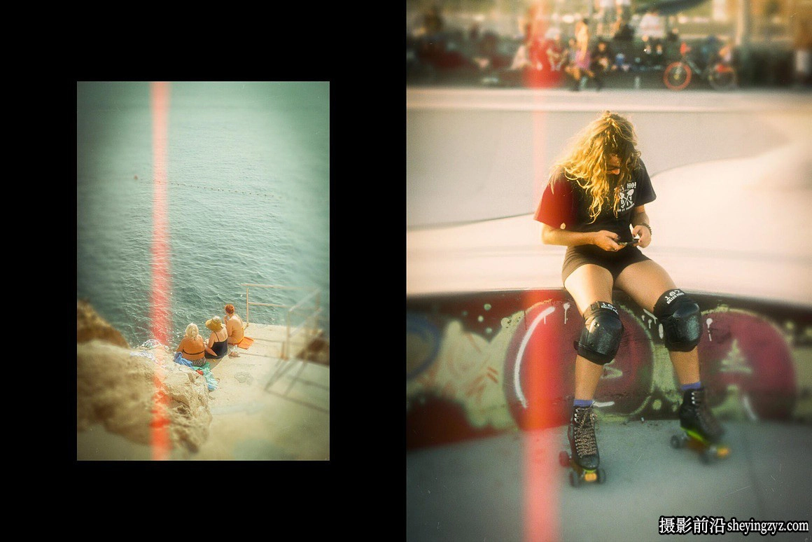 复古电影发光漏光照片效果模板 Vintage Film Glow Photo Effect