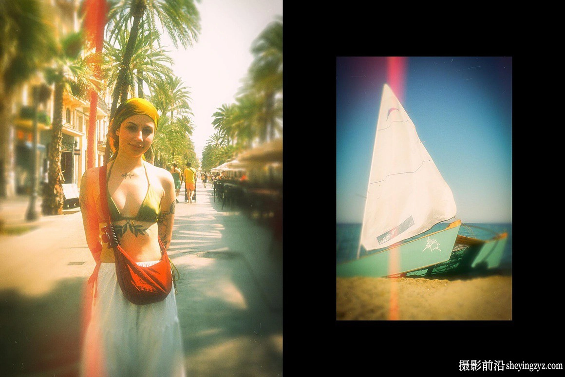 复古电影发光漏光照片效果模板 Vintage Film Glow Photo Effect