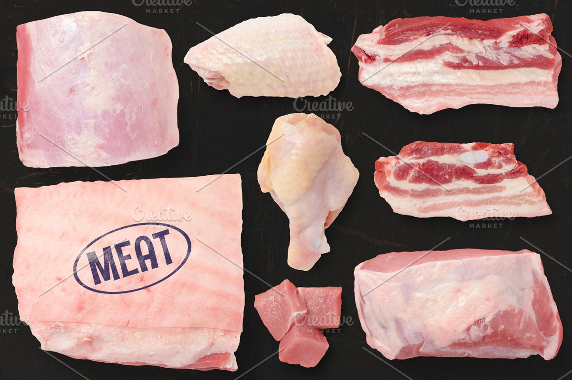 美食样机模型系列第六季-牛肉猪肉肉类,鱼类,蛋类独立样机模型