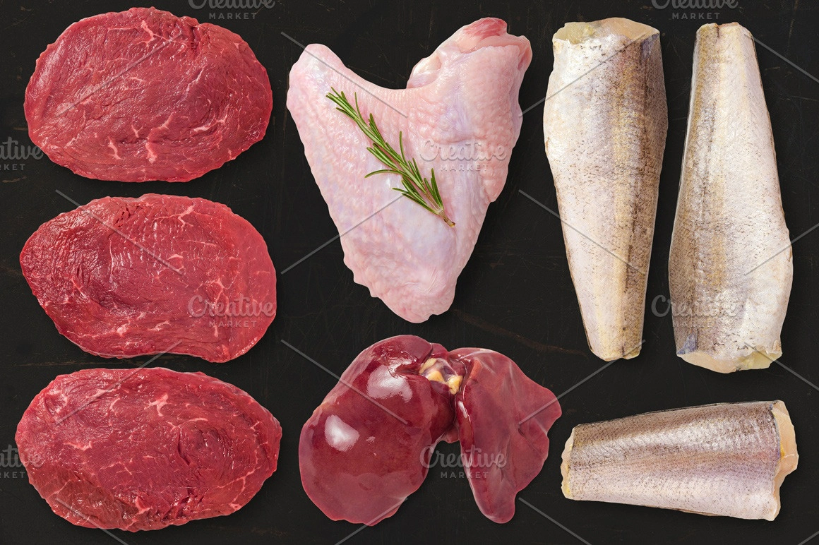 美食样机模型系列第六季-牛肉猪肉肉类,鱼类,蛋类独立样机模型