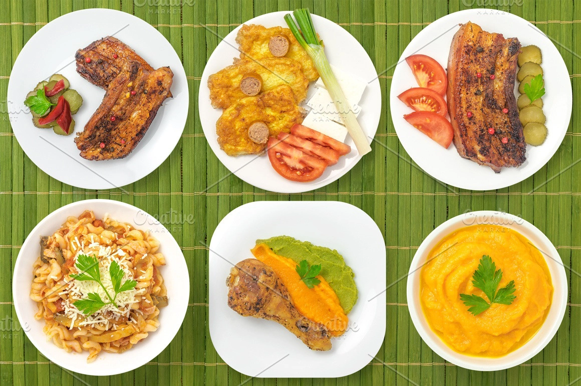 美食样机模型系列第10季-早餐面包,盘子里的食物独立样机模型