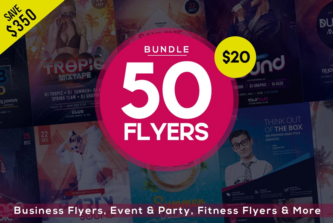 50套传单PSD模板合集 50 PSD FLYERS TEMPLATES