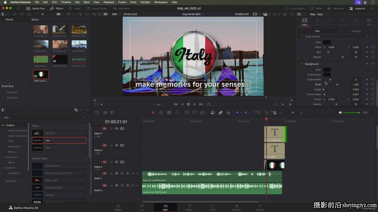 DaVinci Resolve 视频剪辑,音效设计与色彩分级指南教程-中英字幕