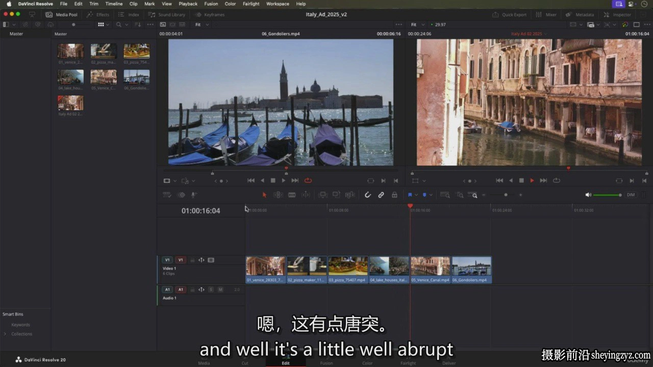 DaVinci Resolve 视频剪辑,音效设计与色彩分级指南教程-中英字幕