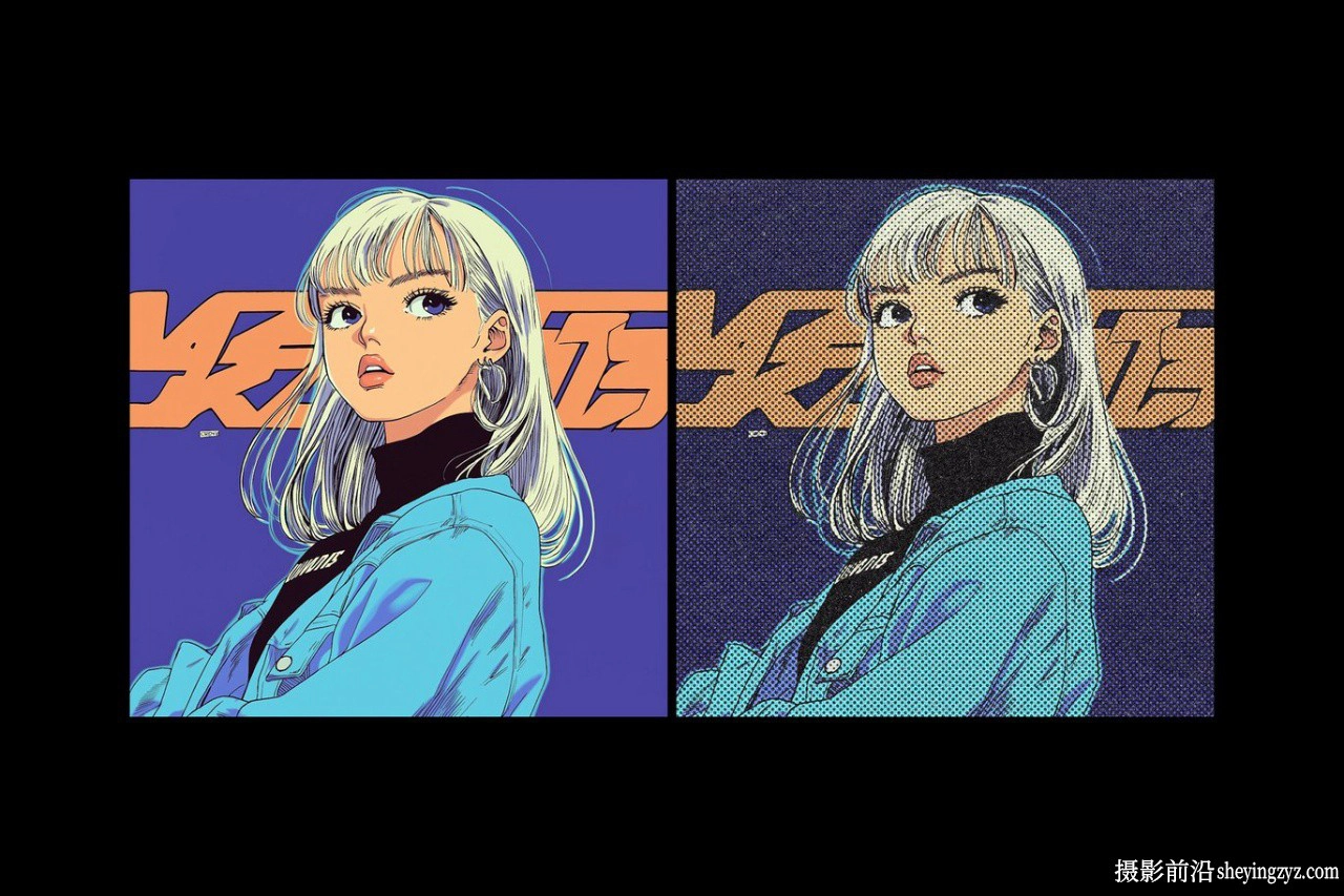 漫画半色调打印照片效果智能对象PSD模板