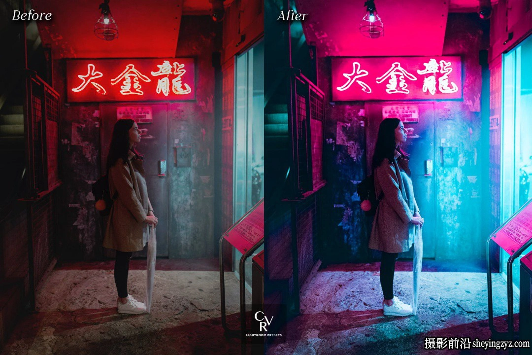 赛博朋克城市夜景风光LR预设手机预设 Cyberpunk Lightroom Presets