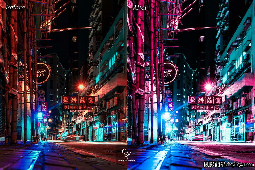 赛博朋克城市夜景风光LR预设手机预设 Cyberpunk Lightroom Presets