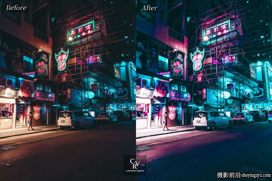 赛博朋克城市夜景风光LR预设手机预设 Cyberpunk Lightroom Presets