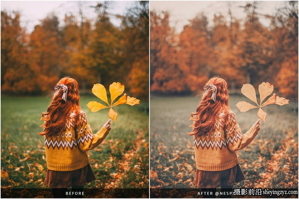 温暖秋季人像摄影调色LR预设NesPresets - Insta Autumn Presets