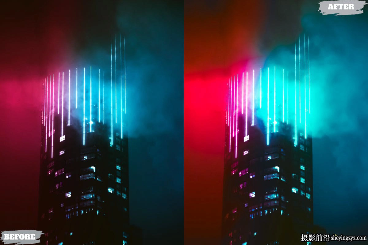 免费LR预设-城市夜景风光调色LR预设 Neon Light Lightroom Presets