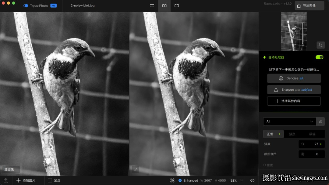 更新!Topaz Photo Pro for mac v1.1.1中文版支持AI移除放大降噪锐化软1