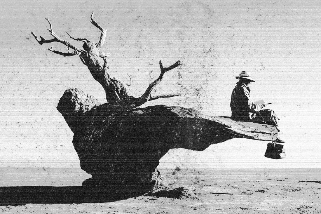 B&amp;W复印打印照片效果PS智能对象PSD模板
