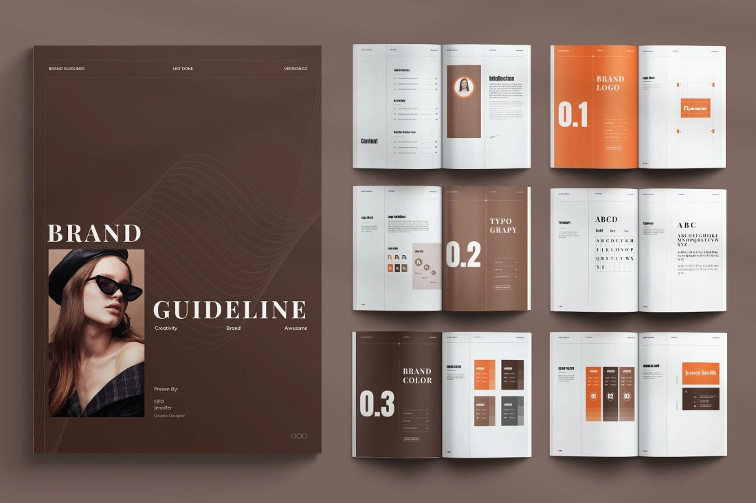 品牌指南排版布局InDesign模板